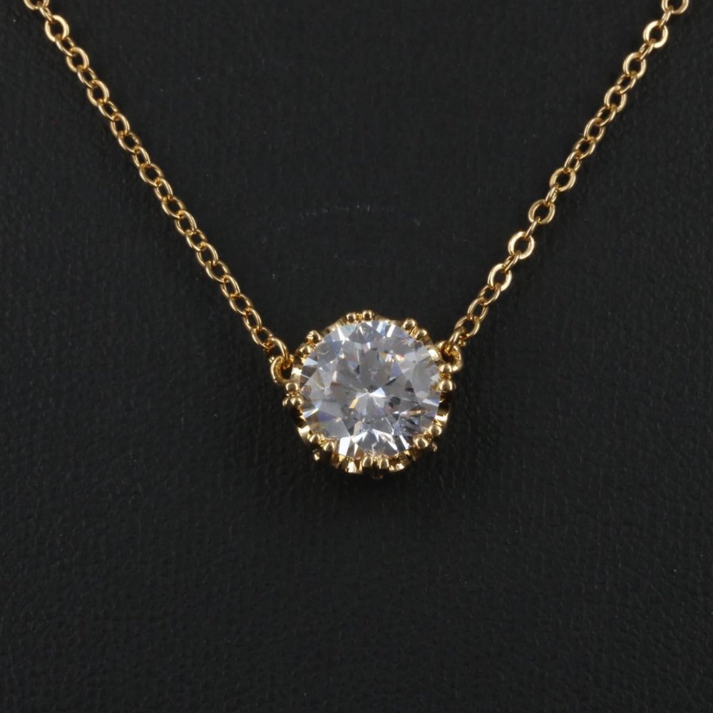 Cz By Kenneth Jay Lane "Crown" Necklace - image 2